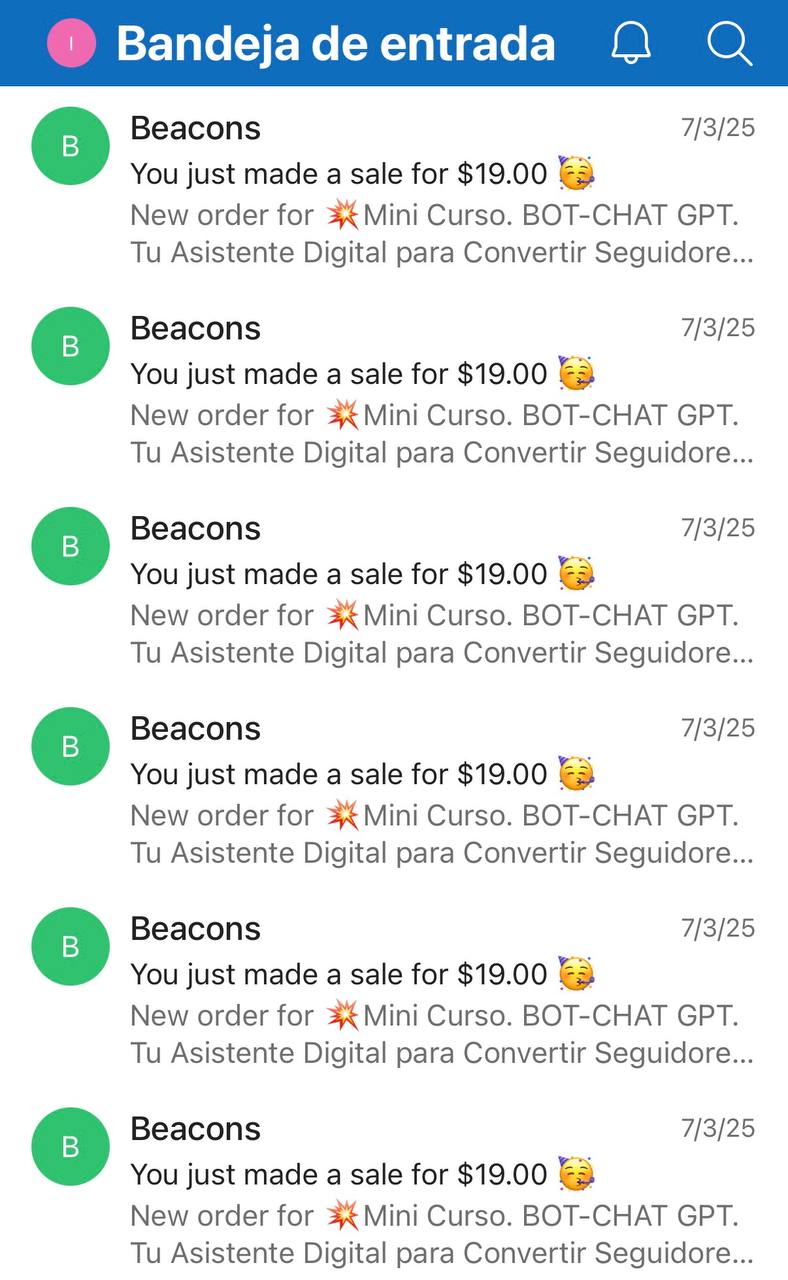 Notificación de venta 8